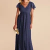 Hannah Empire Dress - Slate Blue