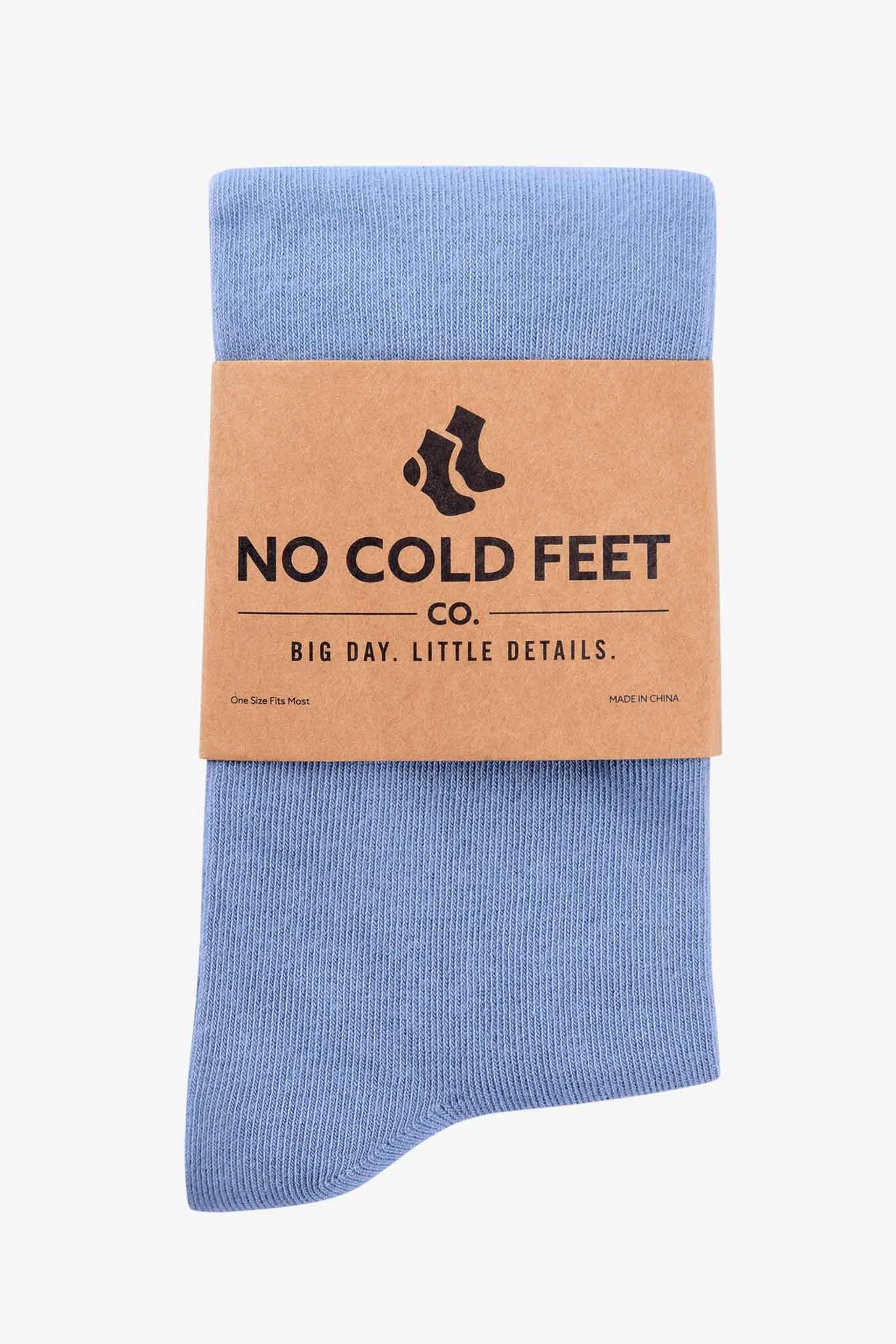 Solid Groomsmen Socks By No Cold Feet - Dusty Blue - Image 3