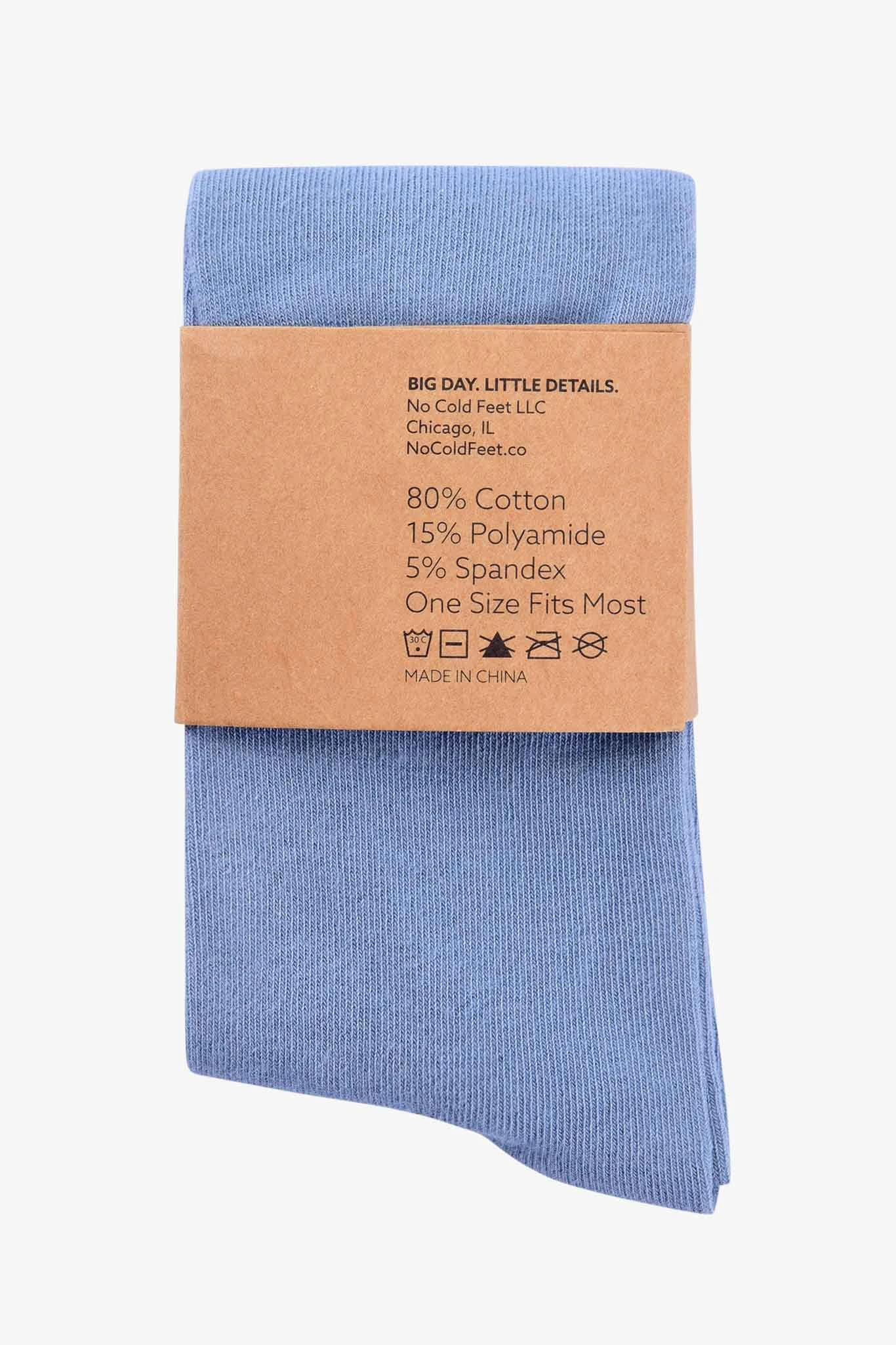 Solid Groomsmen Socks By No Cold Feet - Dusty Blue - Image 4