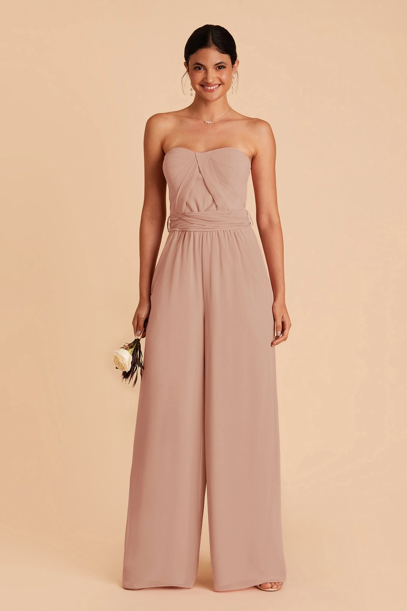 Gigi Convertible Jumpsuit - Taupe - Image 4