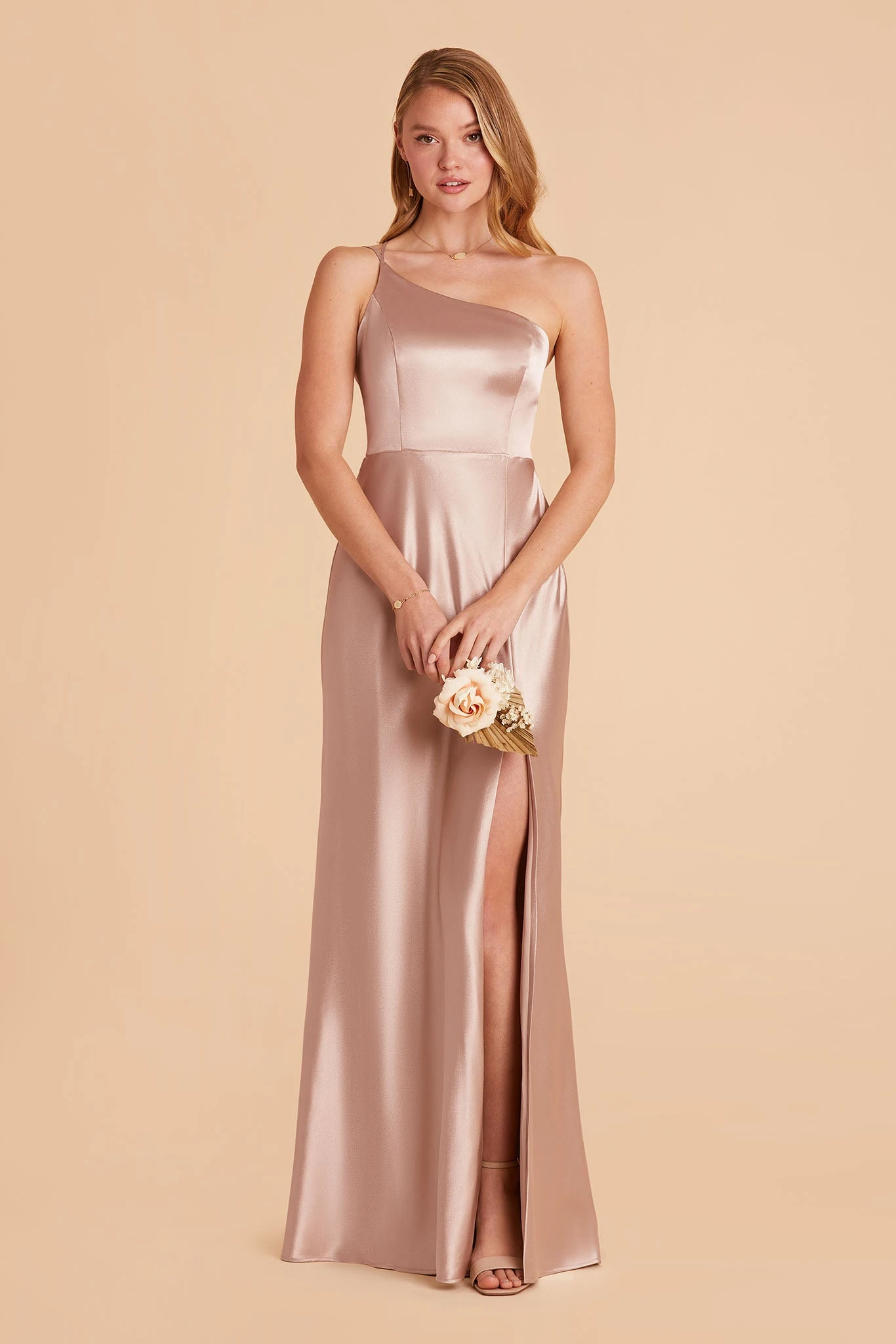 Kensie Shiny Satin Dress - Taupe - Image 7