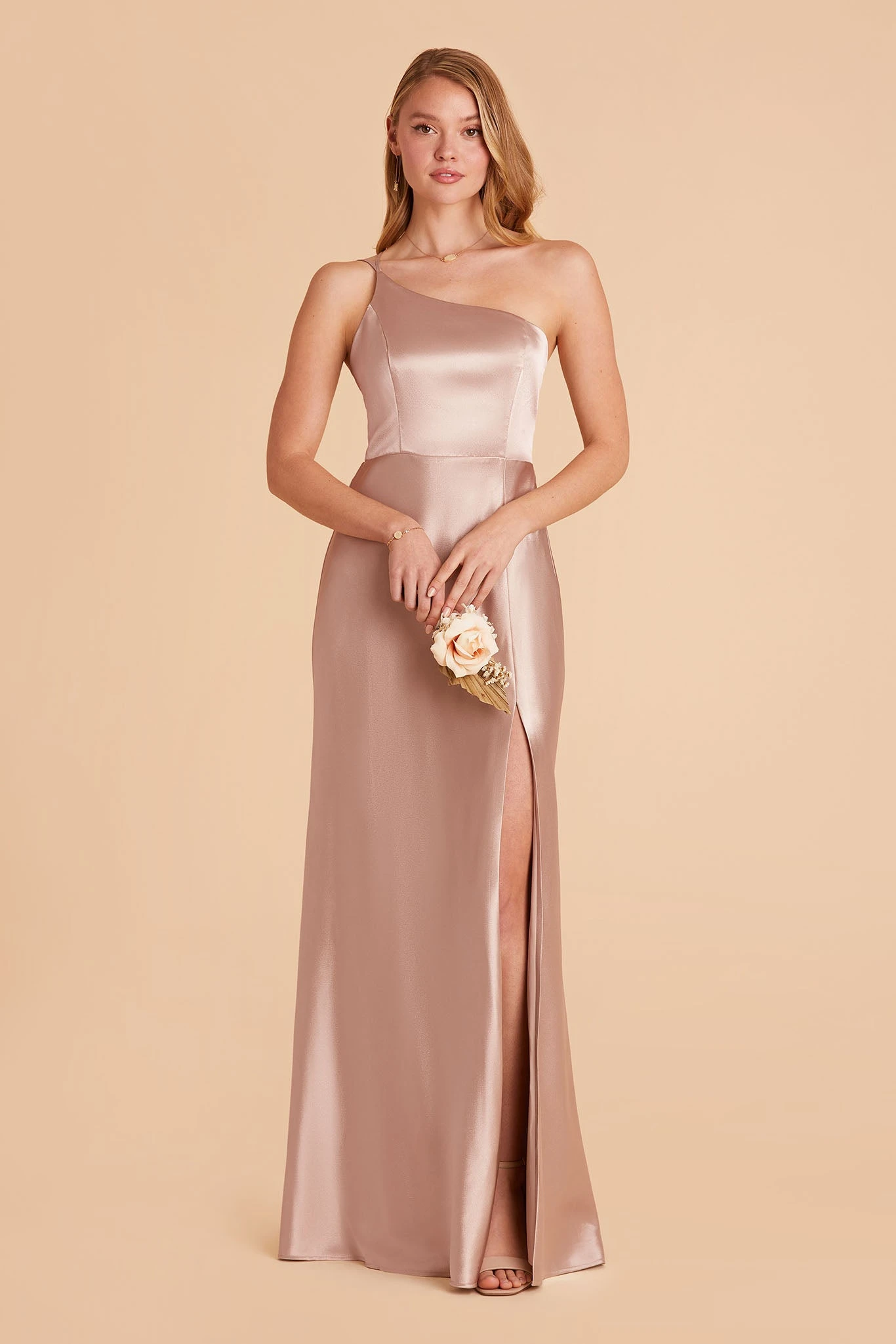 Kensie Shiny Satin Dress - Taupe - Image 9