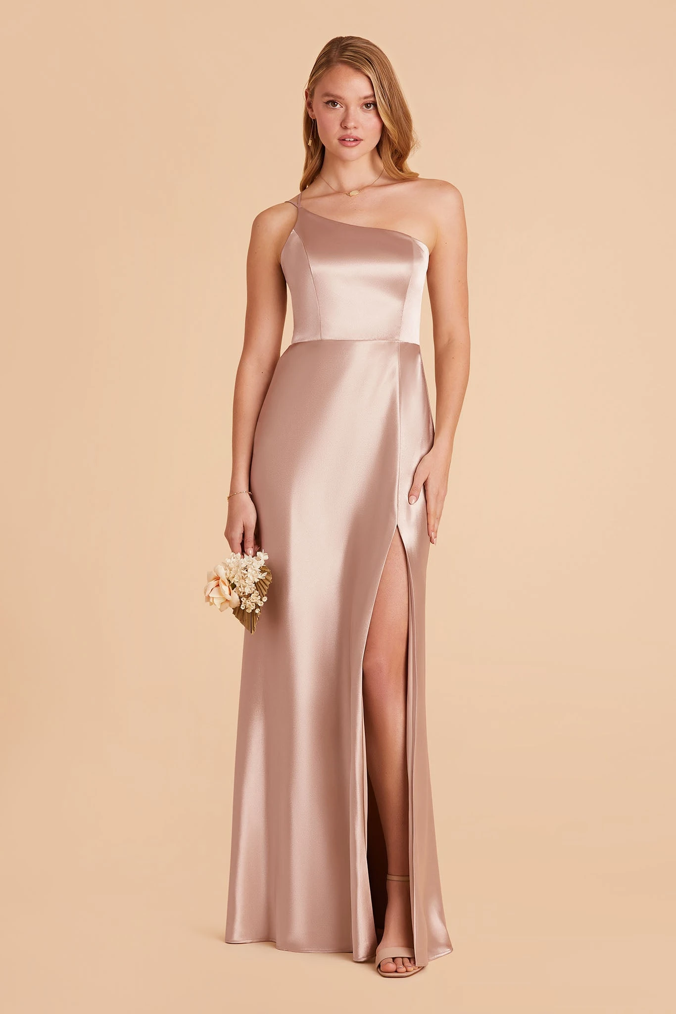 Kensie Shiny Satin Dress - Taupe - Image 6