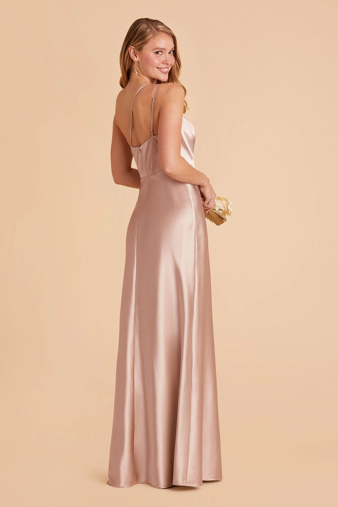 Kensie Shiny Satin Dress - Taupe - Image 4