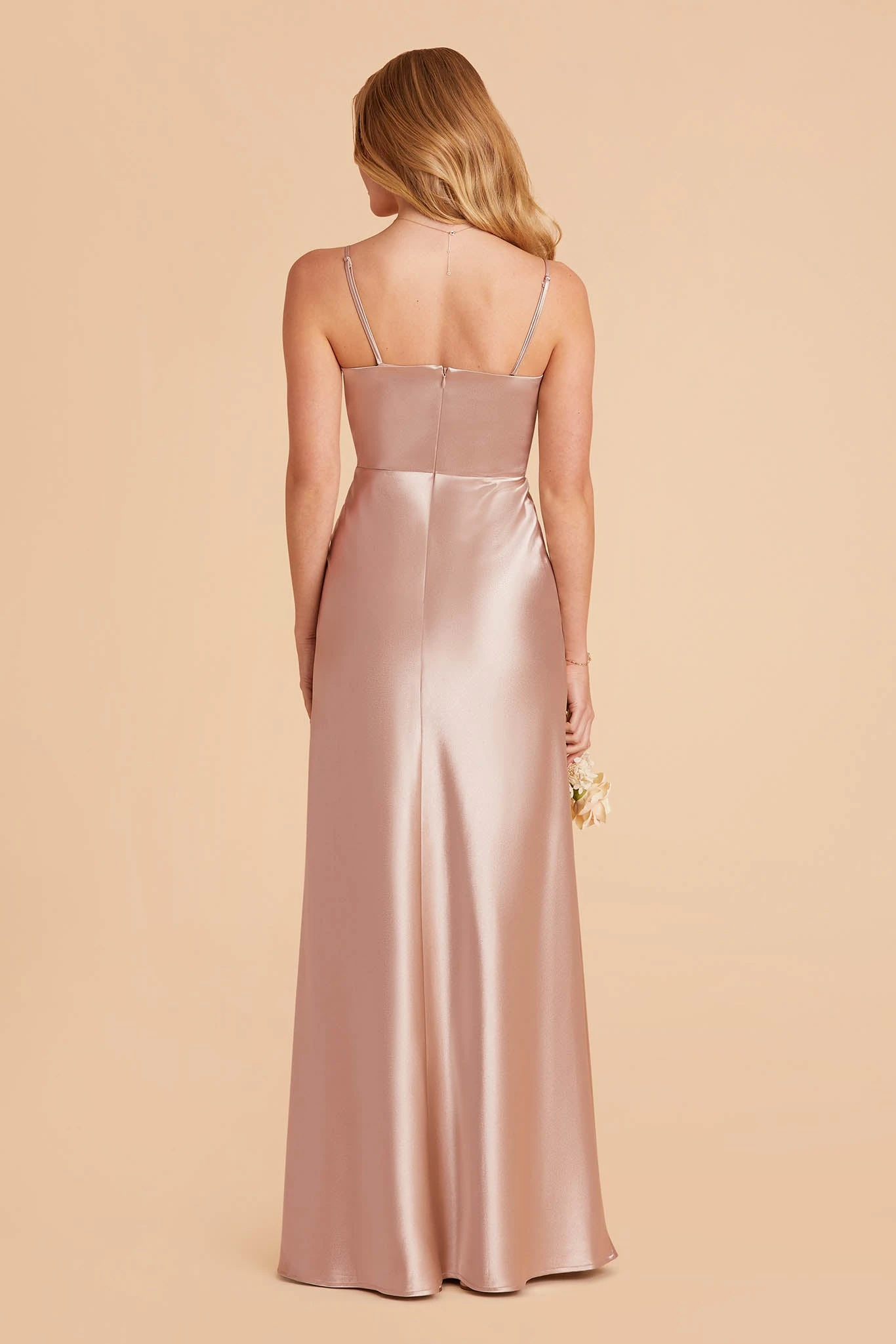 Mia Shiny Satin Convertible Dress - Taupe - Image 14