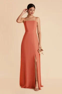 Chris Convertible Chiffon Dress - Terracotta