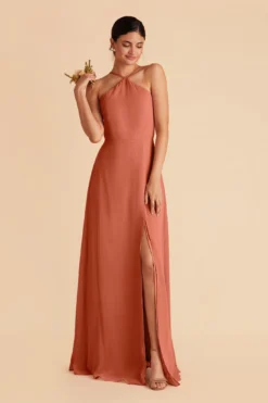 Juliet Chiffon Dress - Terracotta
