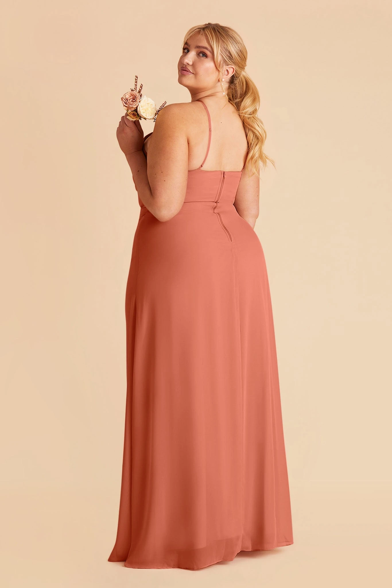 Juliet Chiffon Dress - Terracotta - Image 6