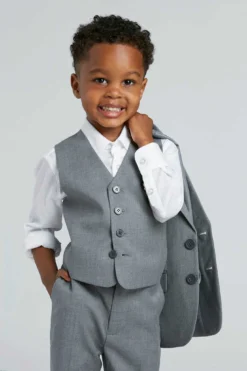 Textured Gray Kids Suit By SuitShop