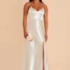 Jay Shiny Satin Dress - White