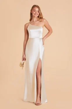 Kensie Shiny Satin Dress - White