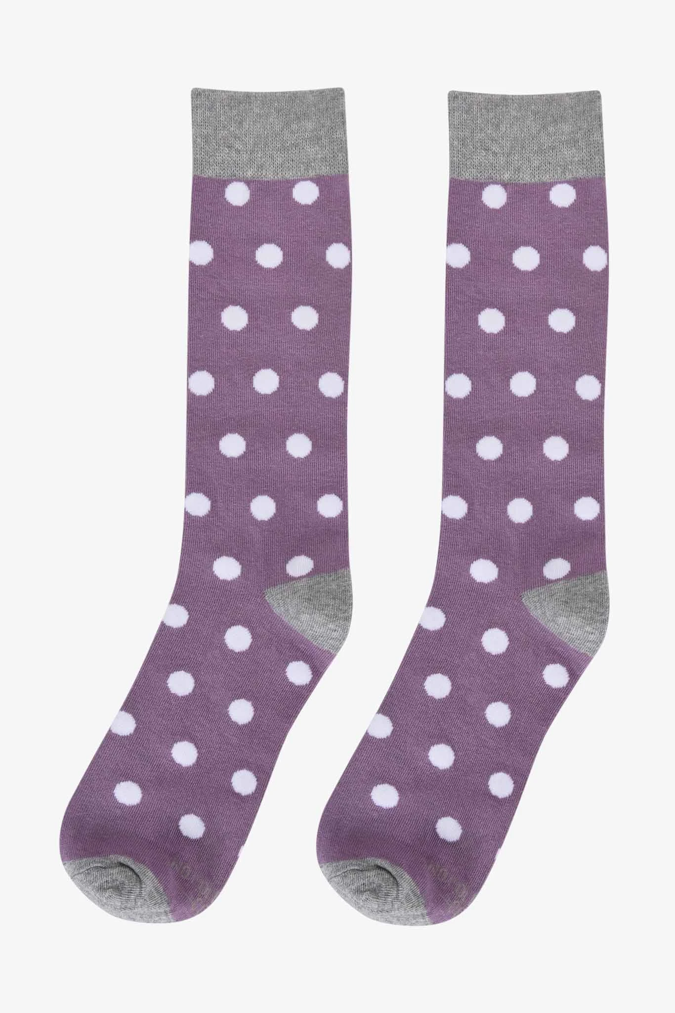 Polka Dot Groomsmen Socks By No Cold Feet - Lavender - Image 2