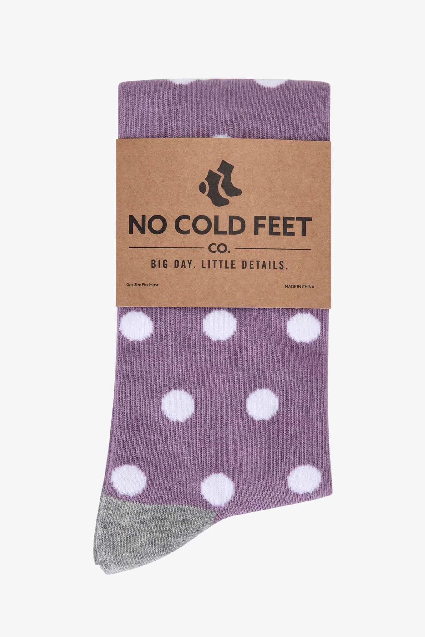 Polka Dot Groomsmen Socks By No Cold Feet - Lavender - Image 3