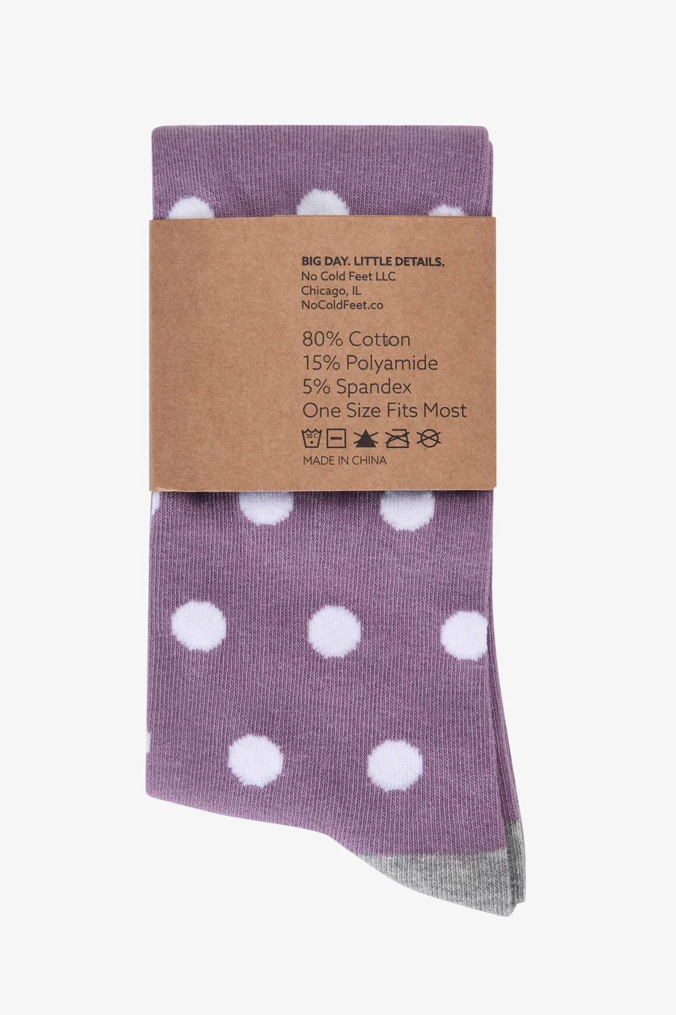 Polka Dot Groomsmen Socks By No Cold Feet - Lavender - Image 4